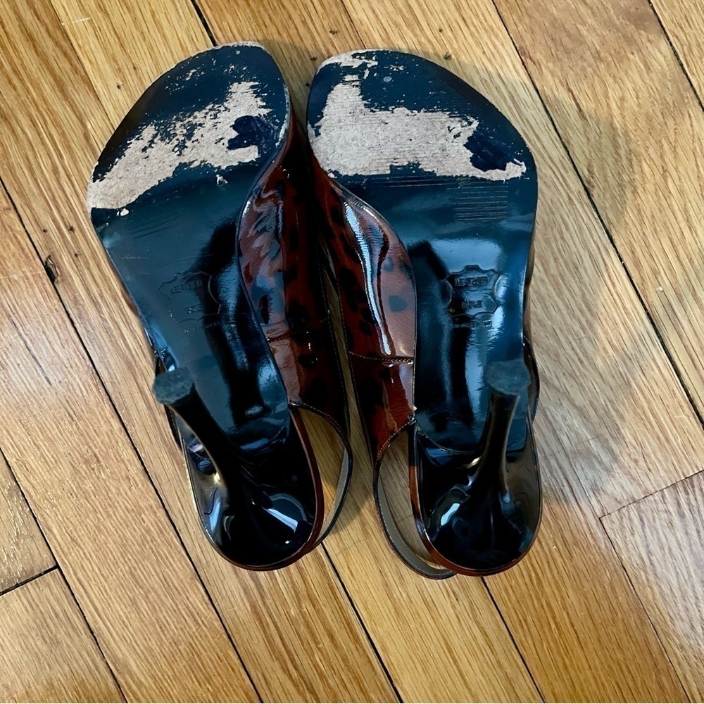 Stuart Weitzman Leopard Patent Slingback Heels - Picture 10 of 10
